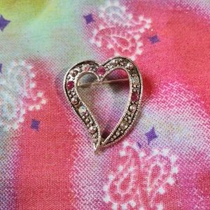 Simple Heart Pin with Jewels